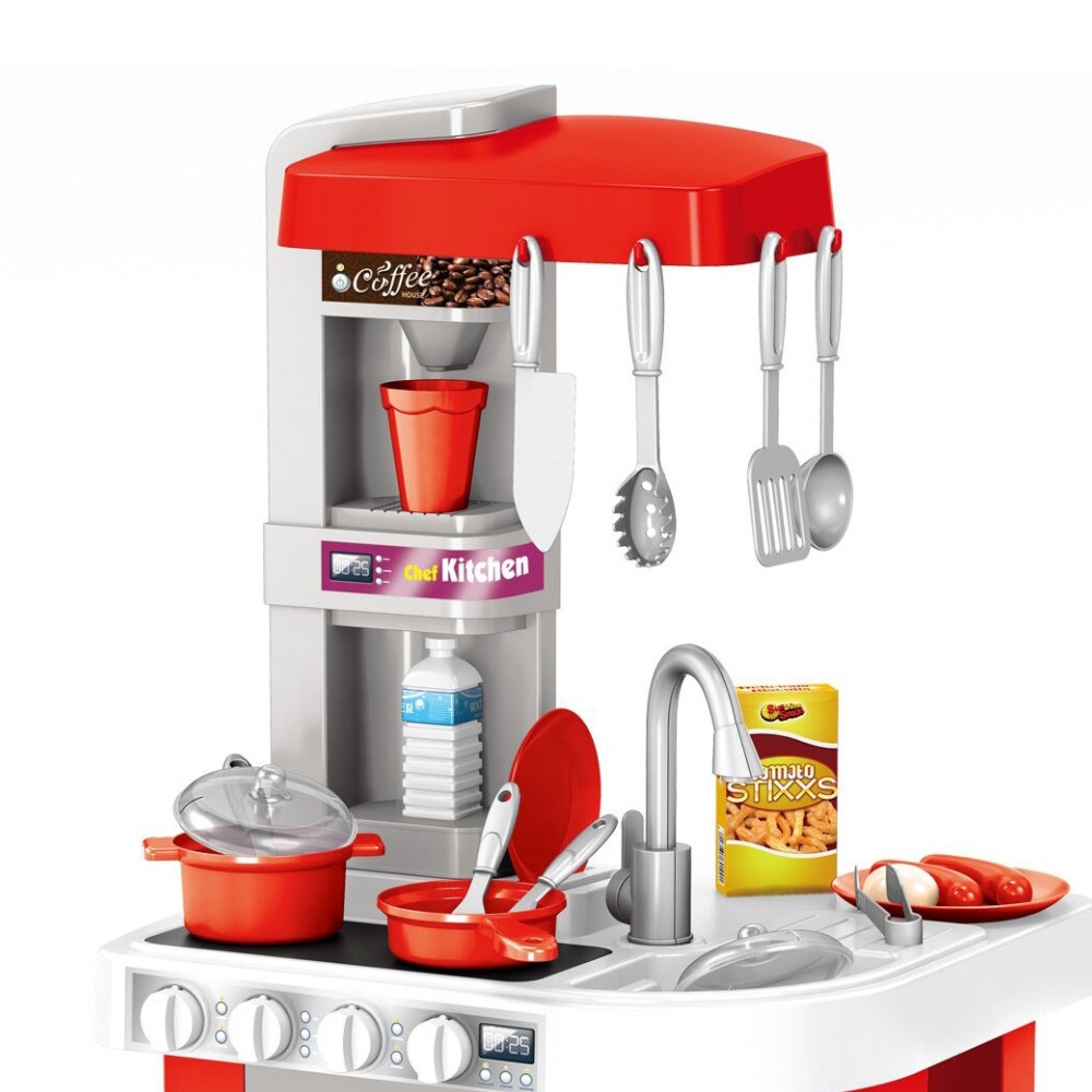 Cogo - Pretend & Play Kitchen Set with Light & Sound Effects - Red - 49 Pieces-** - Image 3