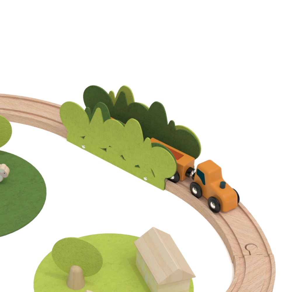 Classic World - Pretend & Play - Natural Wooden Train Set - 100pcs - Image 5