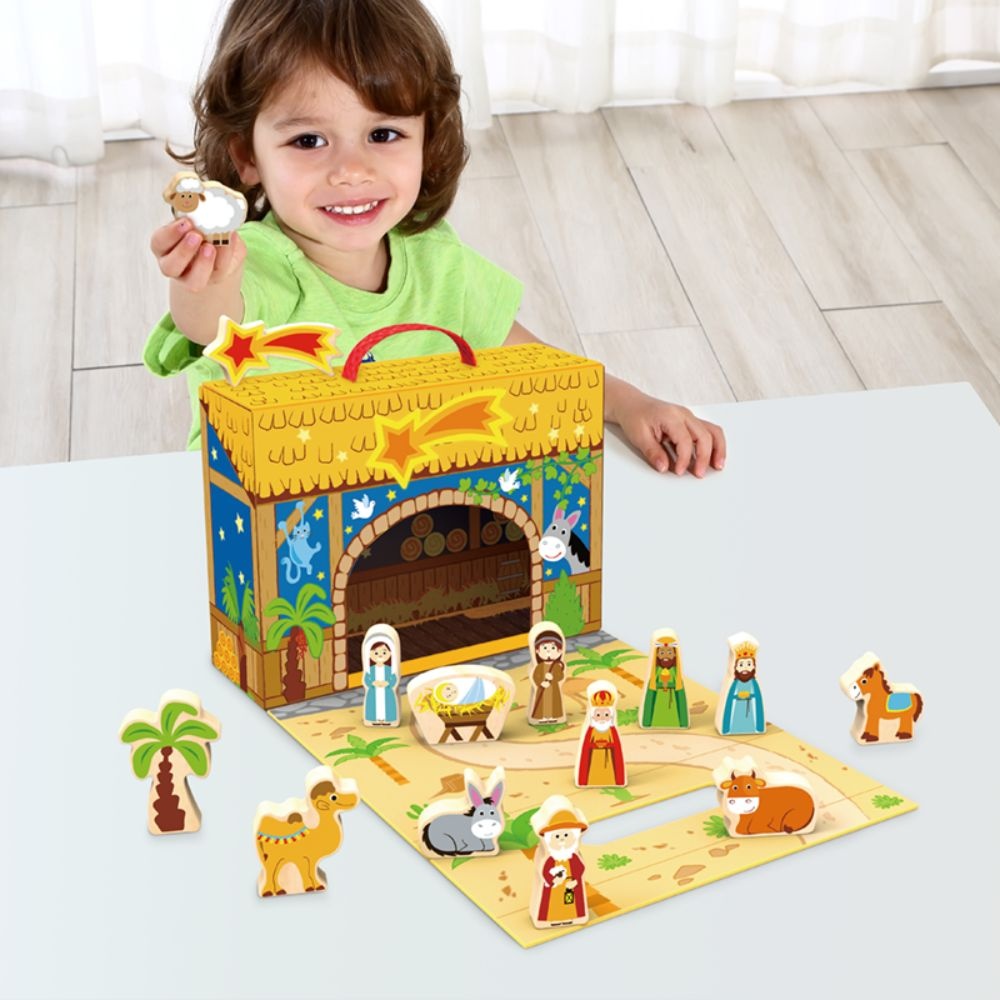 hi Pando - Nativity Scene - Wooden Christmas Story Play Box Set - Image 2
