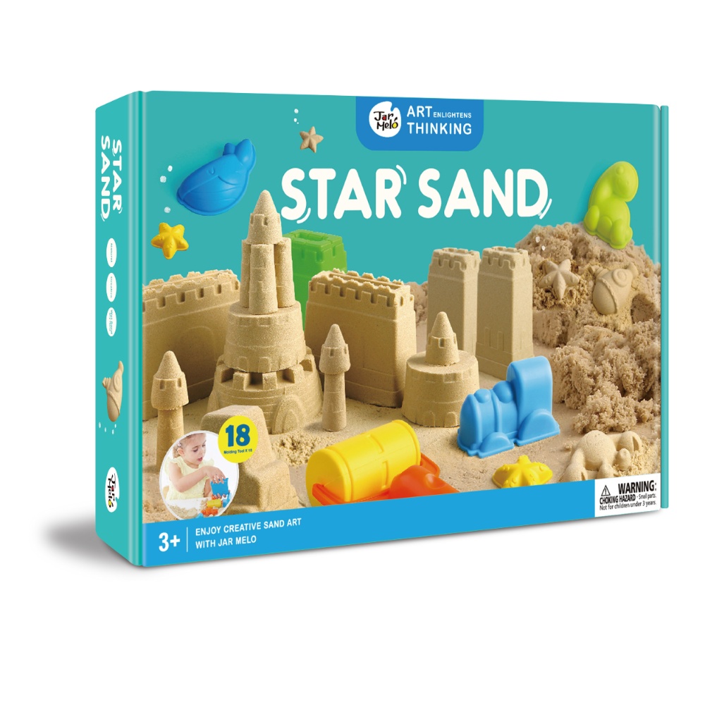 Jar Meló - Kids Kinetic Sand Play Set with 2kg Magic Sand, Tray and Tools - Image 5