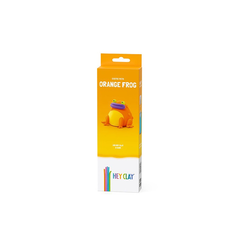 Hey Clay - Modelling Air-Dry Clay with Fun Interactive App - Orange frog, Series Exotic Pets, 3 cans - Image 5