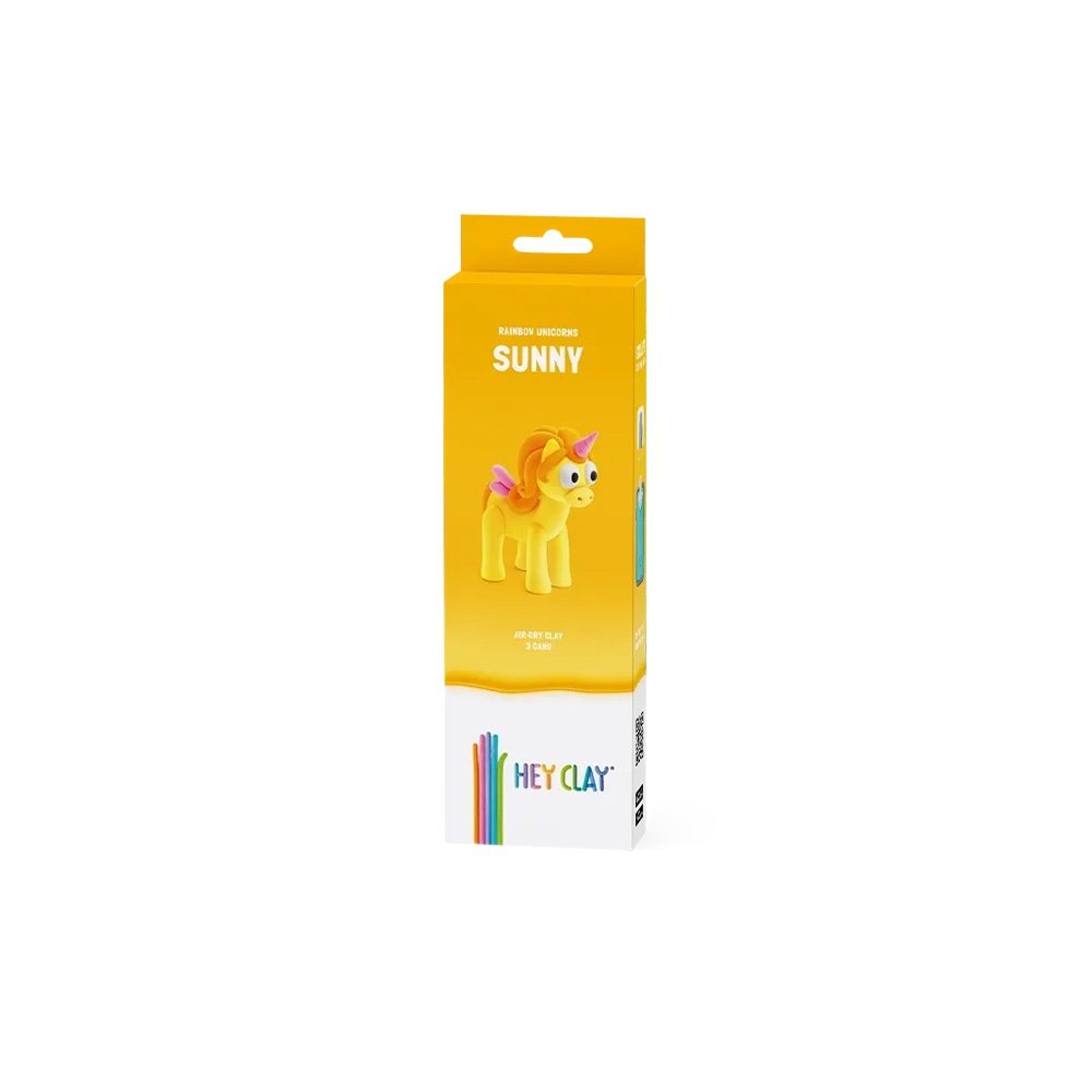 Hey Clay - Modelling Air-Dry Clay with Fun Interactive App - Sunny, Series Rainbow Unicorns, 3 cans - Image 5