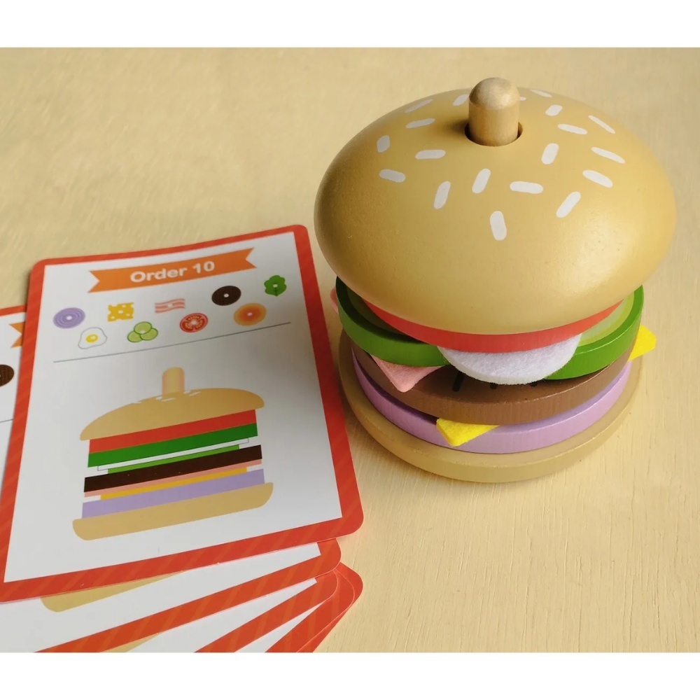 TookyToy - Making A Burger - Stacking & Sequencing Activity Toy - Image 4