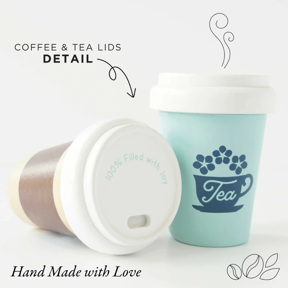 Le Toy Van - Wooden Tea & Coffee Re-Useable Eco Cups - 2pcs - Image 5