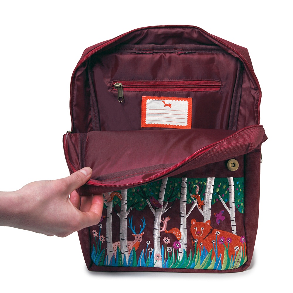 eeBoo - Embroidered Backpack for Kids: Bear in the Woods - Image 4