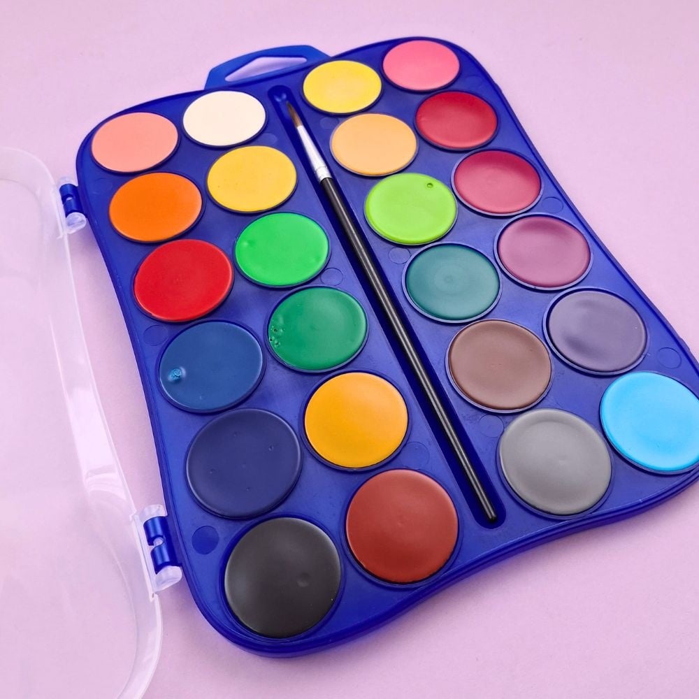 Toy Color - Watercolour Pallet & Paint Brush - Titanium & Gluten-Free - 24 Colours - Image 4