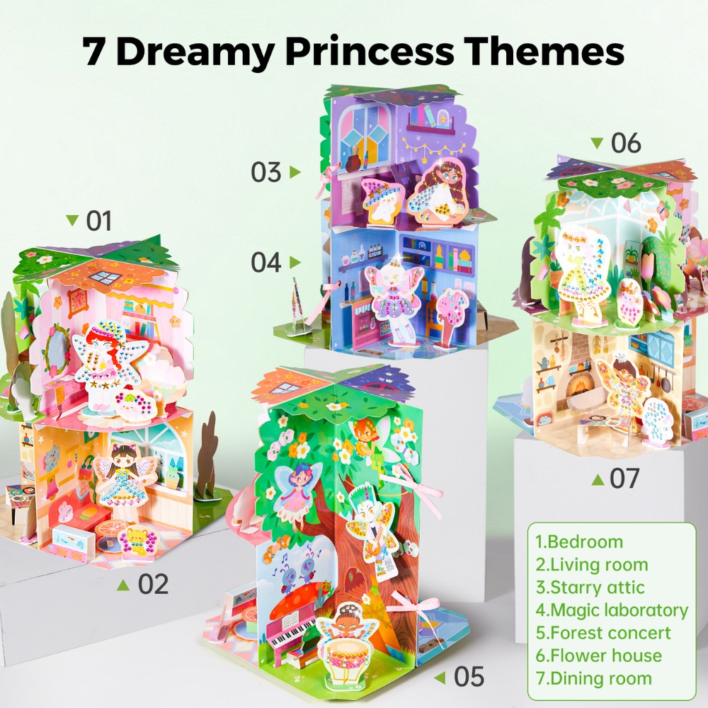 Jar Meló - Diamond Art Dollhouse - Fairy Castle Craft & Play Set - Image 4