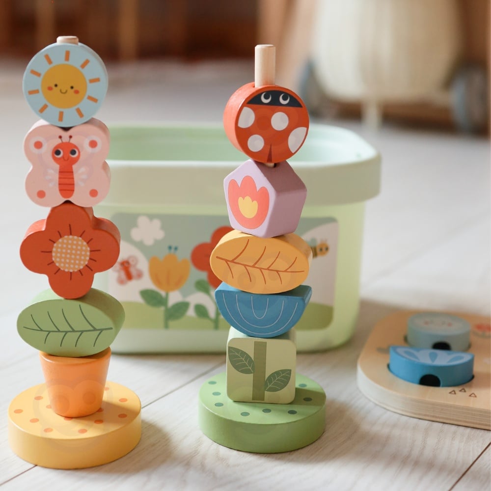 TookyToy - Wooden Montessori Garden Stacking Travel Toy 33pcs - Image 3