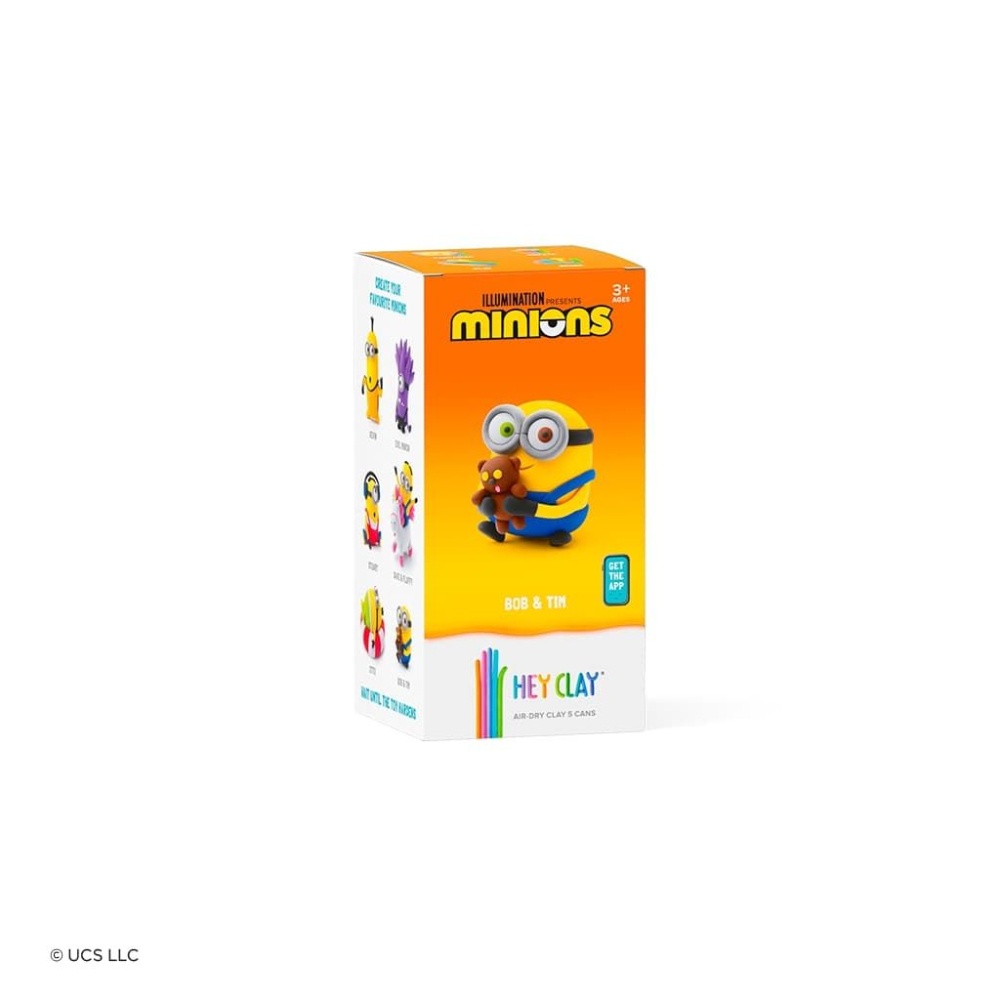 Hey Clay - Modelling Air-Dry Clay with Fun Interactive App - Bob & Tim, Series Minions, 5 cans - Image 4