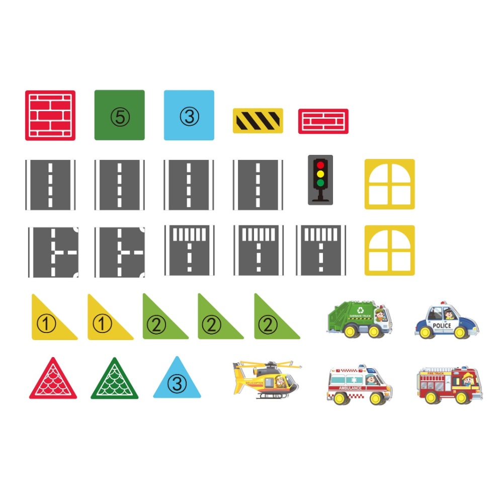 Magnetic Tiles - City Vehicles Set - 30 Pieces - Image 4