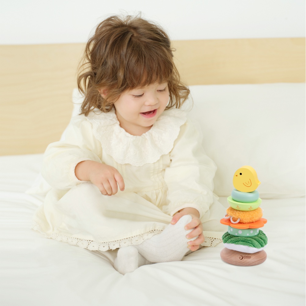 Classic World - Bird Tower Stacking Ring Toy for Babies - Image 2