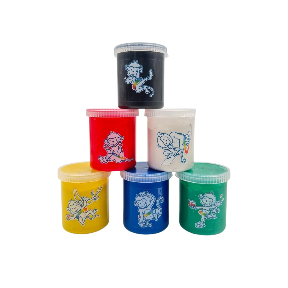 Toy Color - Superwashable & Non-Toxic Fingerpaint for Kids - 6 x 80ml Pots - Image 2