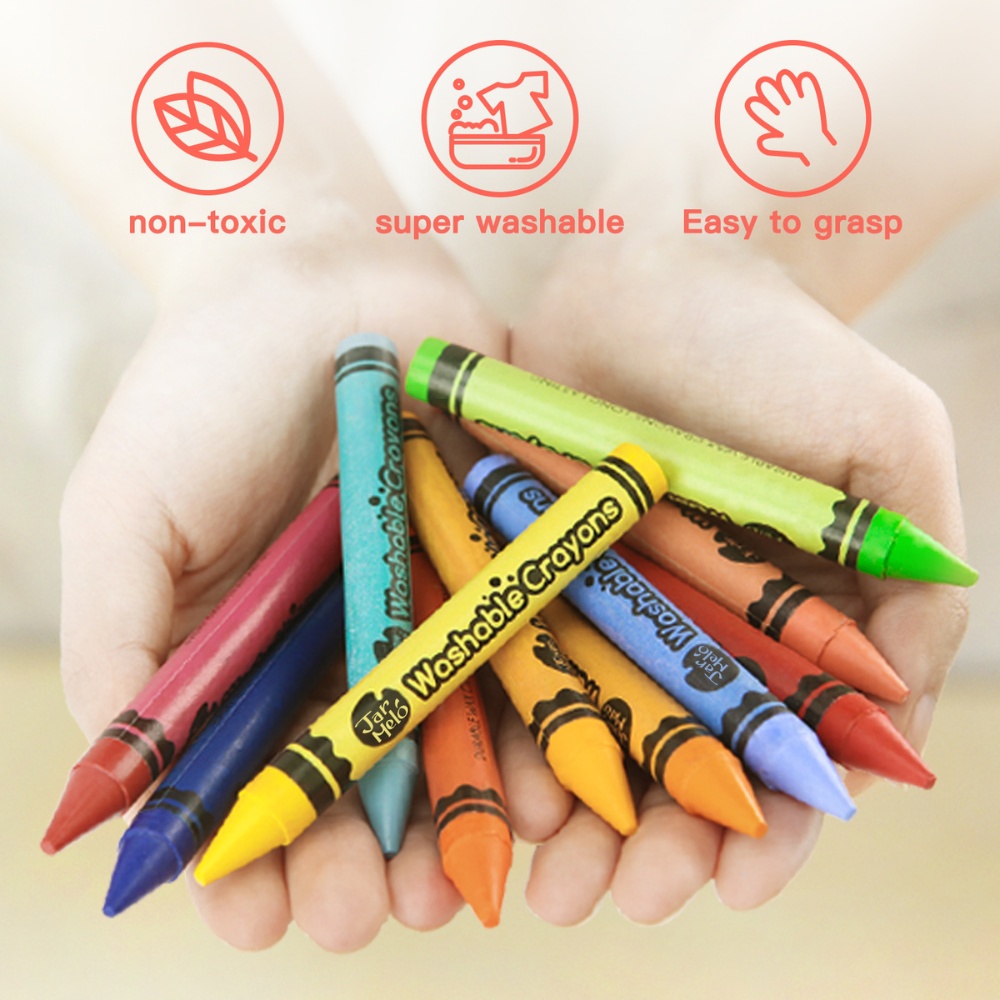 Jar Meló - Wax Crayons - Washable Non-Toxic - 48 Colours - Image 4