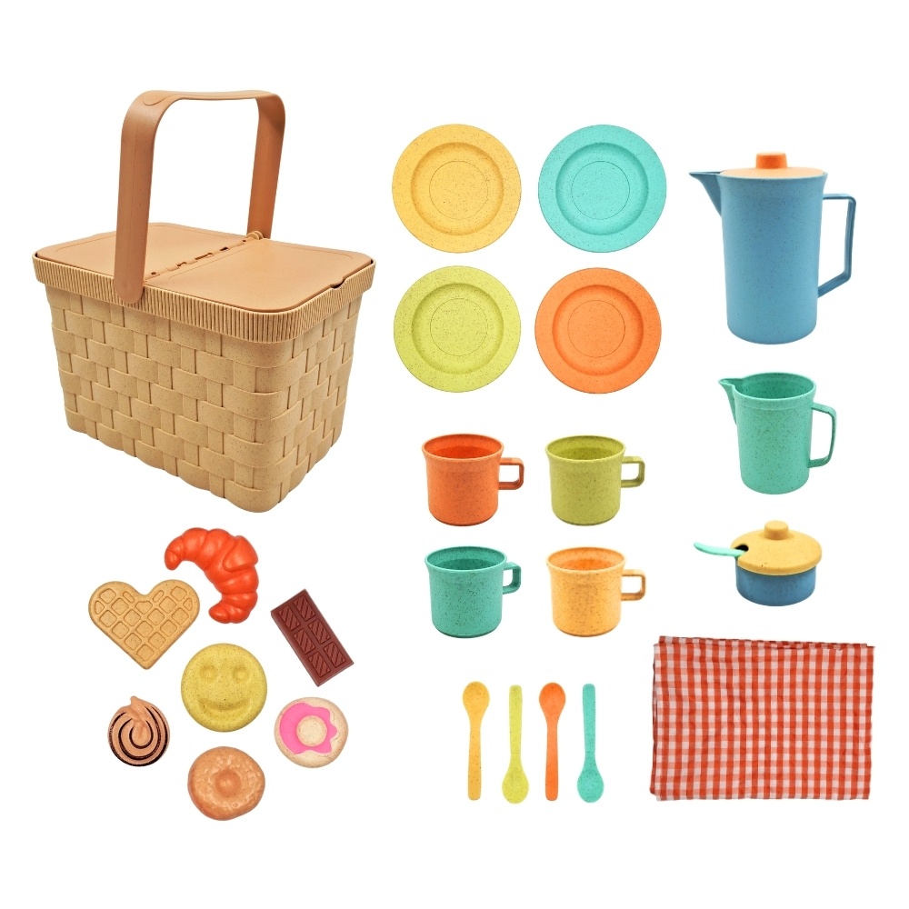 Mingli Toys - Pretend & Play - Picnic Teapot Play Set - Eco-friendly - 27 Pieces - Image 3