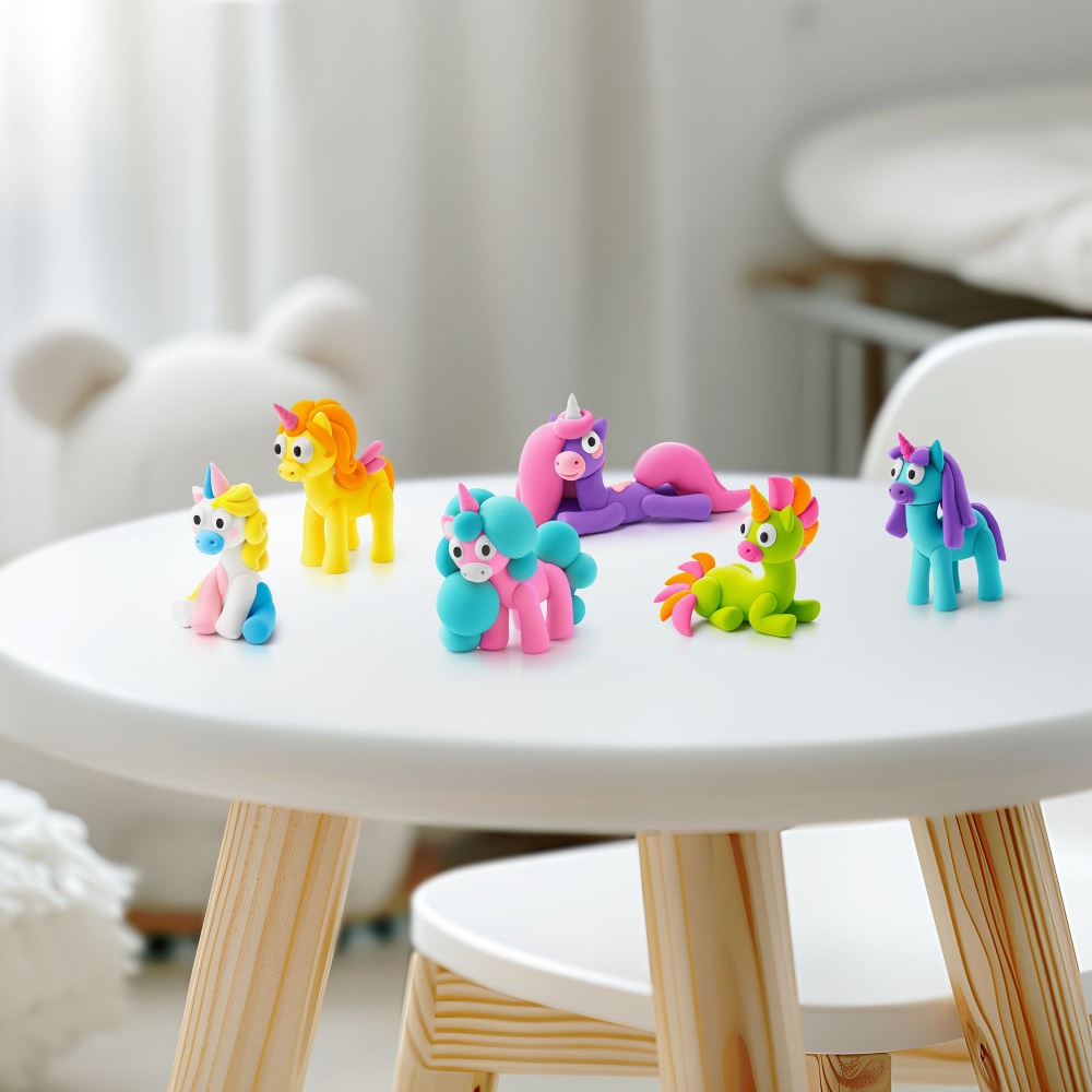Hey Clay - Modelling Air-Dry Clay with Fun Interactive App - Rainbow Unicorns, 15 cans - Image 5