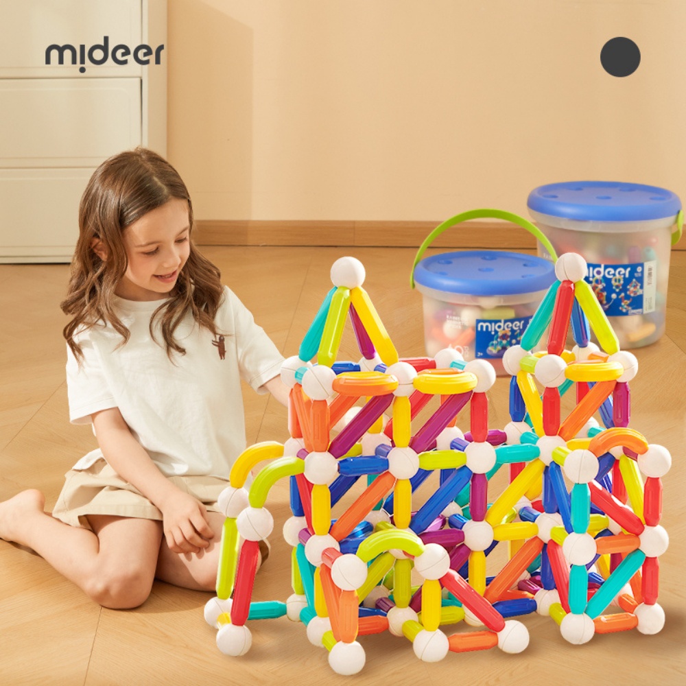 Mideer - Rainbow Magnetic Building Sticks STEM Construction Toy - 60 Pieces - Image 8