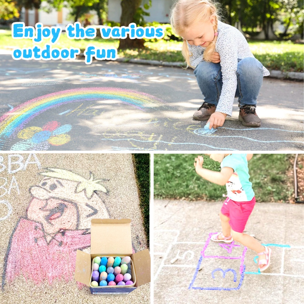 Jar Meló - Sidewalk Chalk - Washable & Non-Toxic - 15 Colours 20pcs - Image 5