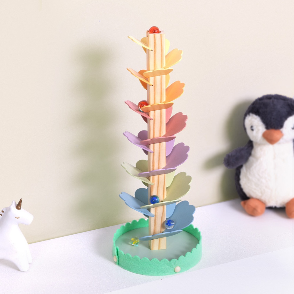 TookyToy - Wooden Ball Track Tree Toy with Spinning Leaves - Image 4