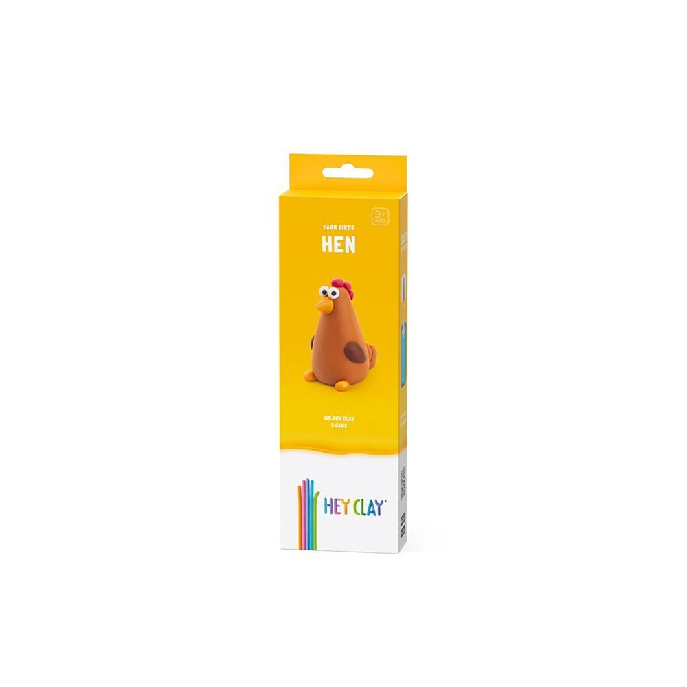 Hey Clay - Modelling Air-Dry Clay with Fun Interactive App - Hen, series Farm Birds, 3 cans - Image 5