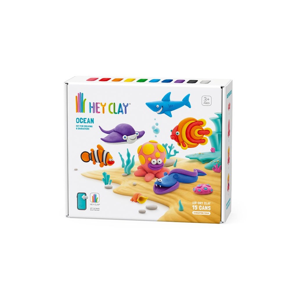 Hey Clay - Modelling Air-Dry Clay with Fun Interactive App - Ocean, 15 cans - Image 8
