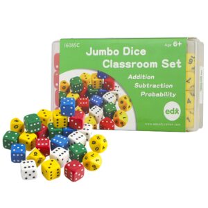 EDX Education - Dice - Classroom Set Jumbo - 25mm - 24pcs - Container