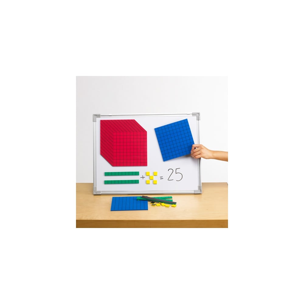 EDX Education - Magnetic Base Ten Blocks - Demo Set for Whiteboard - 121pcs