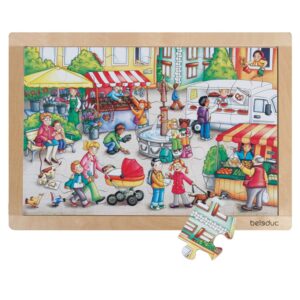 Beleduc - Frame Puzzle - Market - 24pcs -**