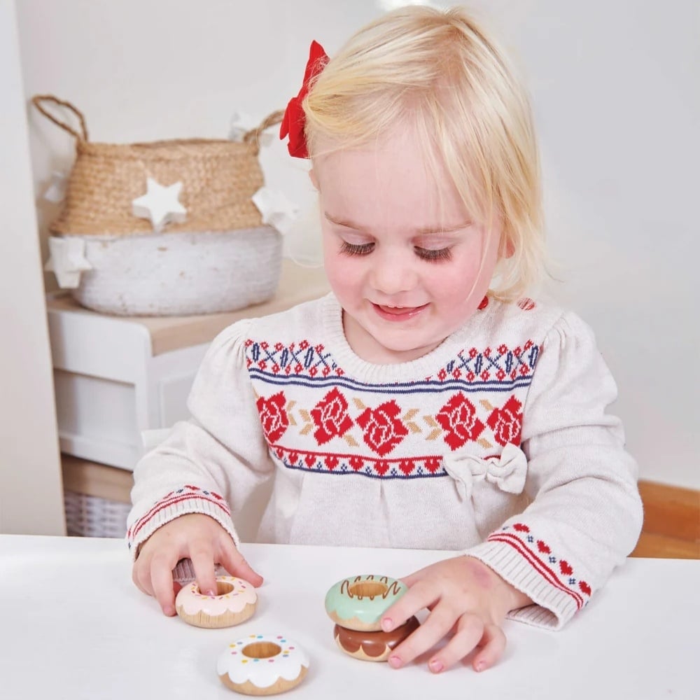 Le Toy Van - Wooden Doughnuts Play Food Set - Image 4