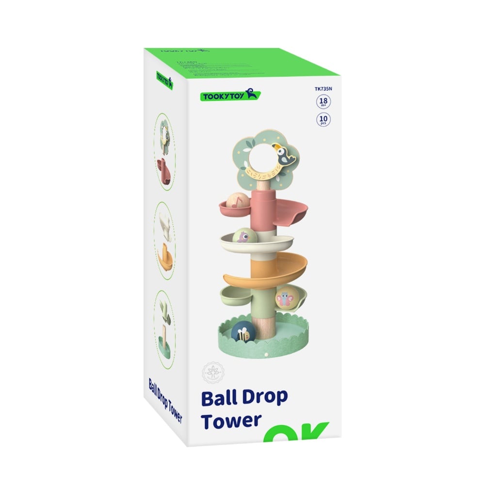 TookyToy - Ball Drop Tree Wooden Activity Toy for Toddlers - 10 Pieces - Image 9