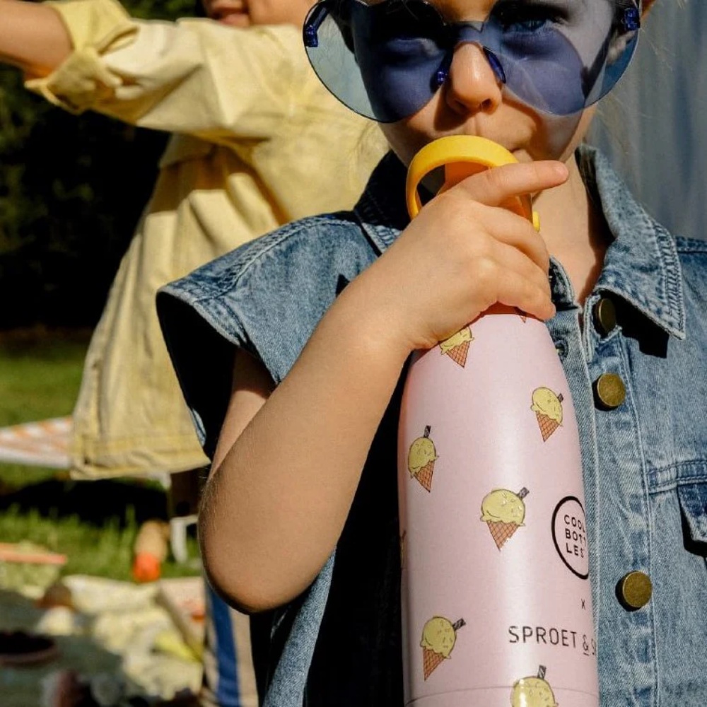 Cool Bottles - Kids Triple-Insulated Water Bottle - SPRT & Pink Scoop 350ml - Image 2