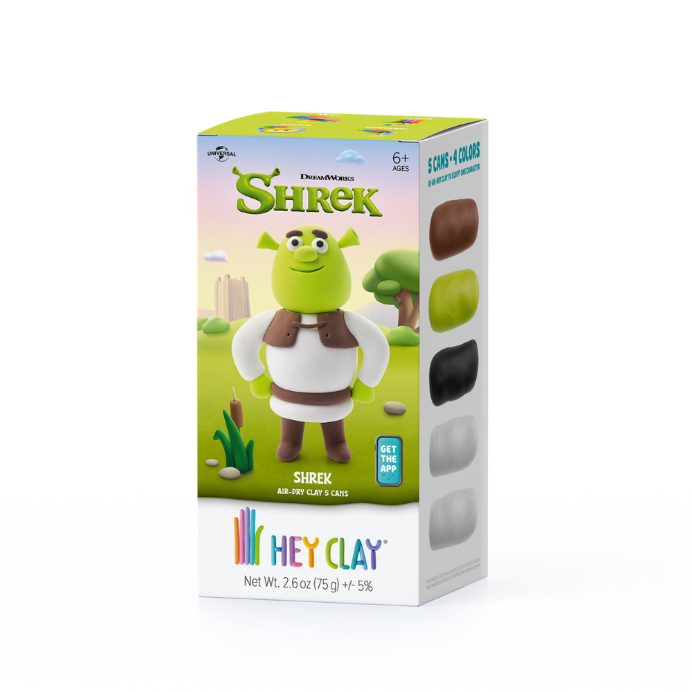 Hey Clay - Modelling Air-Dry Clay with Fun Interactive App - Shrek, Series Shrek, 5 cans - Image 4