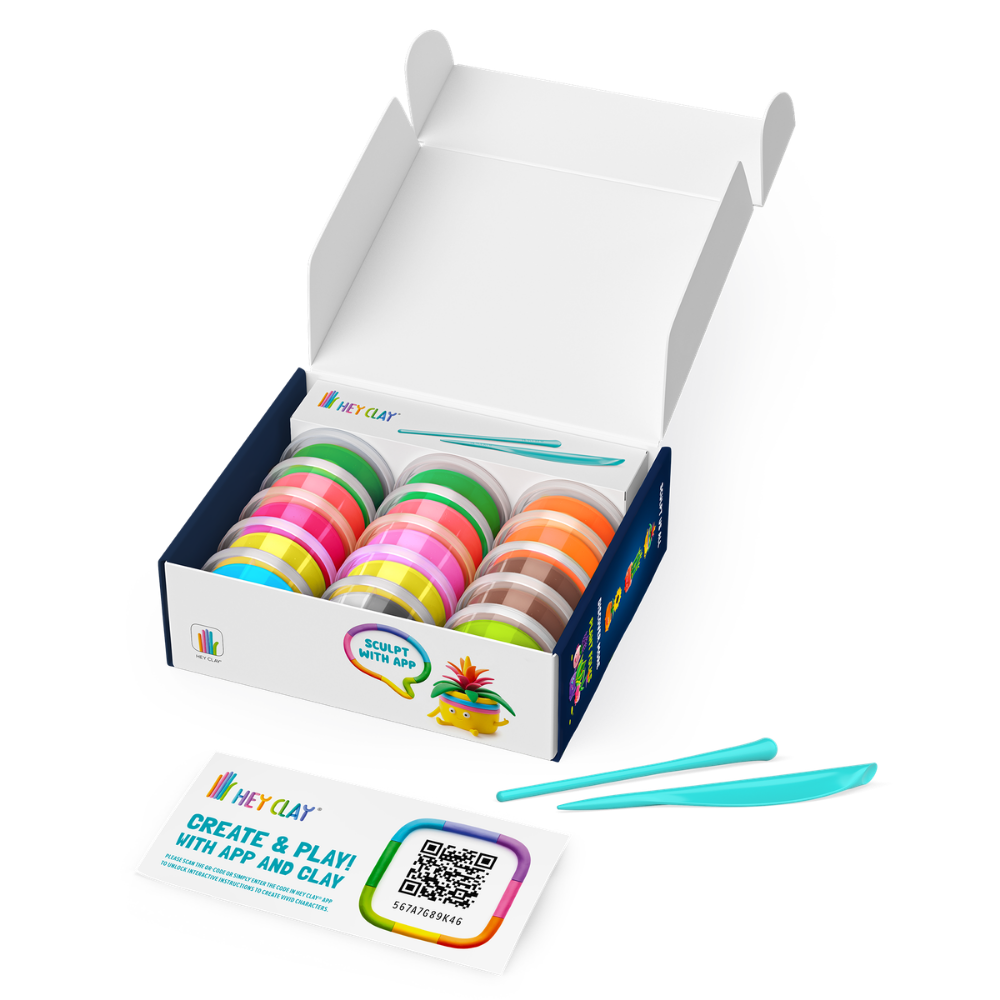 Hey Clay - Modelling Air-Dry Clay with Fun Interactive App - Plant Friends, 15 cans - Image 10