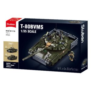 Sluban Building Set: Model Bricks - 1/35 T-80BVMs Main Battle Tank - 798pcs