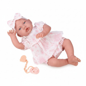Baby Doll with Soft Body, 12 Sounds, Cushion and Pink Floral Dress - 40cm
