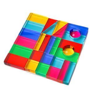 Greenbean - Translucent Building Blocks for Sensory Light Play - 28pcs