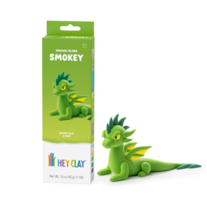 Hey Clay - Modelling Air-Dry Clay with Fun Interactive App - Smokey, Series Dragon Island, 3 cans