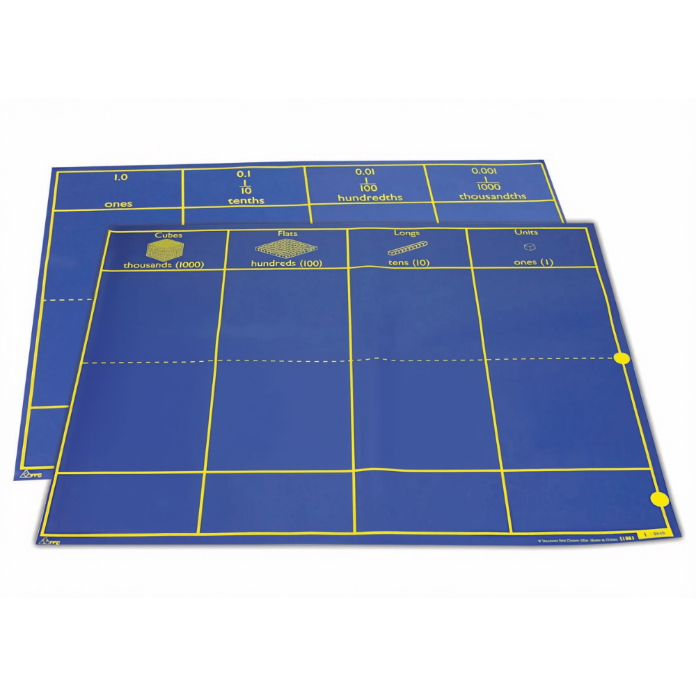 Greenbean - Double-Sided Base Ten Mat - Place Value Maths Learning Mat