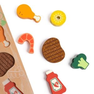 Classic World - BBQ Wooden Puzzle with Food Pieces - 21 Pieces