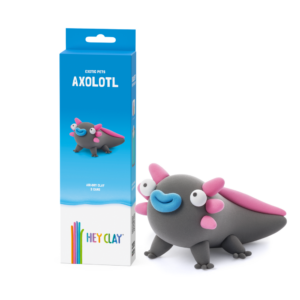 Hey Clay - Modelling Air-Dry Clay with Fun Interactive App - Axolotl, Series Exotic Pets, 3 cans