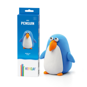 Hey Clay - Modelling Air-Dry Clay with Fun Interactive App - Penguin, series Birds, 3 cans