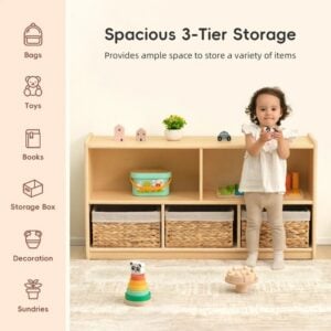 TookyToy - Wooden Shelf and Toy Storage for Kids Room: Plywood 114x60cm
