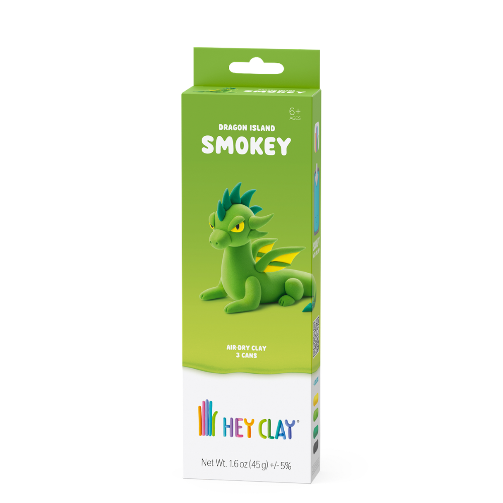 Hey Clay - Modelling Air-Dry Clay with Fun Interactive App - Smokey, Series Dragon Island, 3 cans - Image 5
