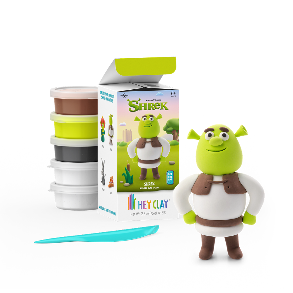 Hey Clay - Modelling Air-Dry Clay with Fun Interactive App - Shrek, Series Shrek, 5 cans