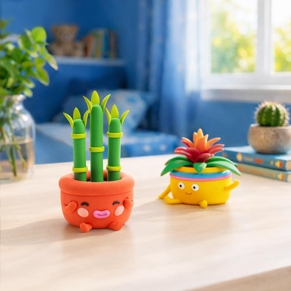 Hey Clay - Modelling Air-Dry Clay with Fun Interactive App - Plant Friends, 15 cans - Image 8