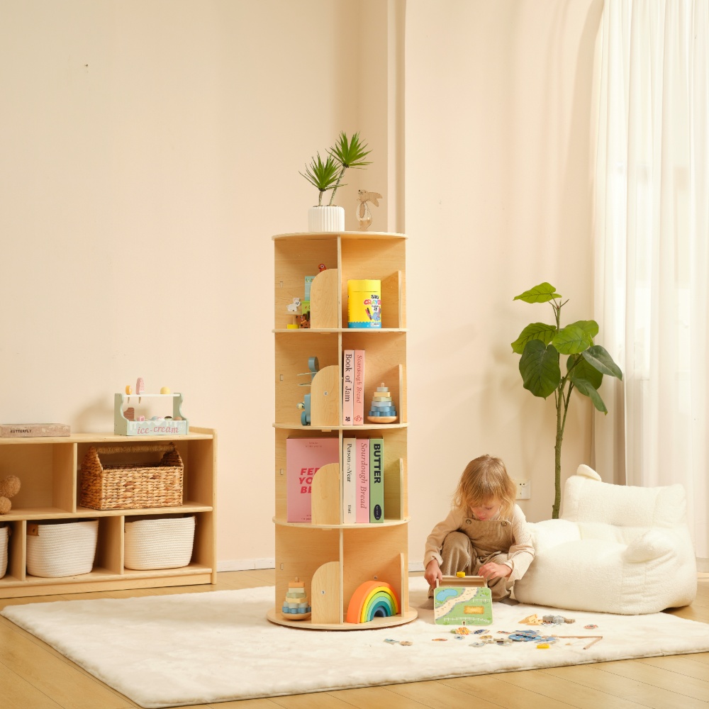 TookyToy - Rotating Bookshelf, Standing Bookcase for Kids Room - Image 2