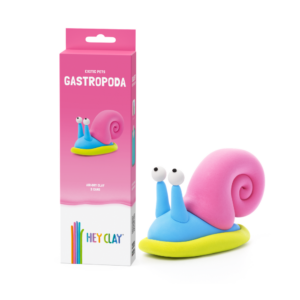 Hey Clay - Modelling Air-Dry Clay with Fun Interactive App - Gastropoda, Series Exotic Pets, 3 cans