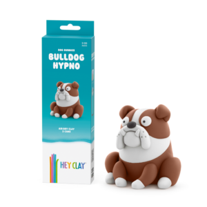 Hey Clay - Modelling Air-Dry Clay with Fun Interactive App - Bulldog Hypno, Series Dog Buddies, 3 cans