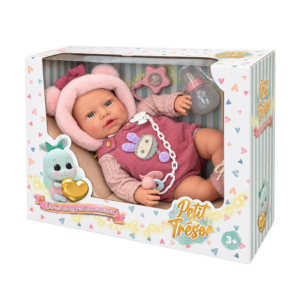 Takmay Dolls - Baby Girl Doll with Bottle, Rattle & Pacifier - Soft Body - 45cm