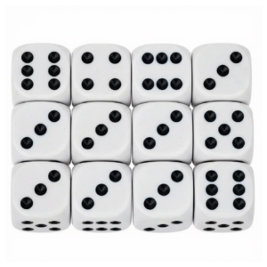 Greenbean - Dice Set: 12pcs in Polybag - 2cm - White