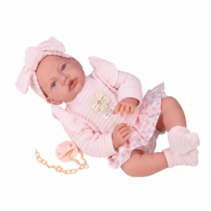 Baby Doll with Soft Body, 12 Sounds, Cushion and Pink Knit Cardigan - 40cm